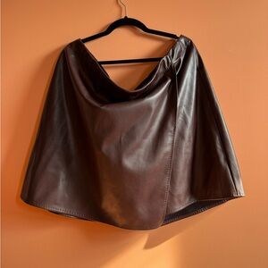 NWT Max Studio Faux Leather Mini Skirt “Wine” (burgundy/brown), Size 3X